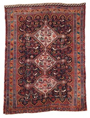 Khamseh, South Persia, late 19th c. 200 x 150 cm. Full pile and splendid colours