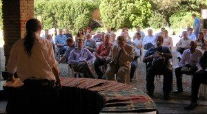 Dealers and visitors attending Rupert Smith’s talk