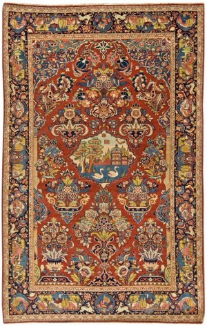 Lot 1198, a semi-antique Kashan rug