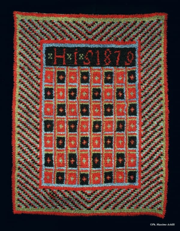 Tappeto3 Ryijy dated 1879 Hame, Finland, cm 136x190 - Igor Ilkka Honkanen Collection