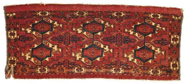 Lot 28. Tekke Torba face, Turkmenistan, 1st half 19th century from the collection of Jonathan Broido.