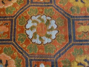 Detail, Chinese silk textile, gold embroidered