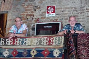 Bertram Frauenknecht (left) and Michael Craycraft (right) seen at the Sartirana Textile Show in September 2011.