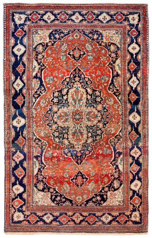 Lot 231. SEMI-ANTIQUE KASHAN so called Motachem. 209 x 134,5. Estimate: SEK 14,000 - 16,000
