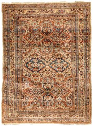 Lot 11, a NW Persian Heriz silk circa 1900. Size 128 x 170 cm. Estimate 2.610 - 3.480 EUR