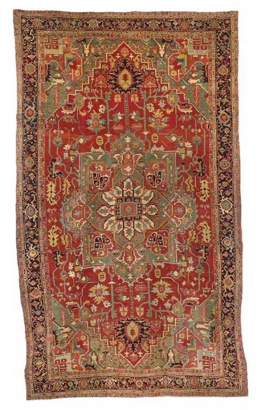 243_a_heriz_carpet_northwest_persia_circa_1900 Lot 243, a Heriz carpet Northwest Persia circa 1900. Size 15 ft. 5 in. x 9 ft. 3 in. (470 cm. x 282 cm.) Estimate 12,000 - 18,000 USD