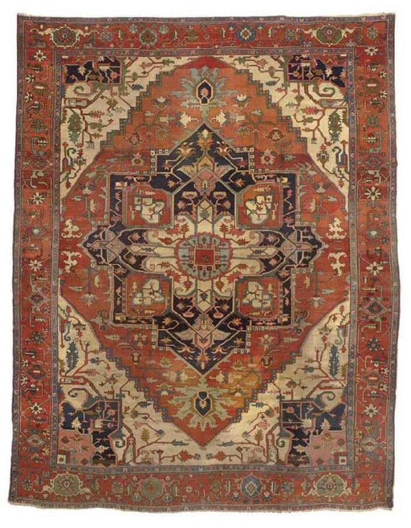 251_a_heriz_carpet_northwest_persia_late_19th_century Lot 251, a Heriz carpet late 19th century. Size 13 ft. 8 in. x 10 ft. 8 in. (417 cm. x 325 cm.) Estimate 8,000 - 12,000 USD