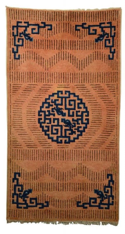 Rare Chinese RKO Rug, first half, 19th century; 4 foot 11 inches x 2 ffot 8 inches; est.: ,000-20,000