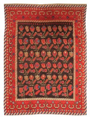 Lott 1177, a bed cover, knotted pile, 187 x 140 cm. Finland/Sweden first half of the 19th century.