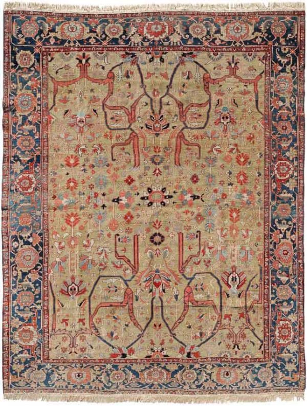 Lot 590. Persian Heriz carpet circa 1900. Size 340x275 cm. Estimate EUR 2,500 - 3,330