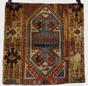 Lot 276. Konya fragment, central Anatolia, circa 1850s, 2ft. 10in. X 2ft. 9in. 0.86m. X 0.84m. Estimate: 100 - 150 GBP