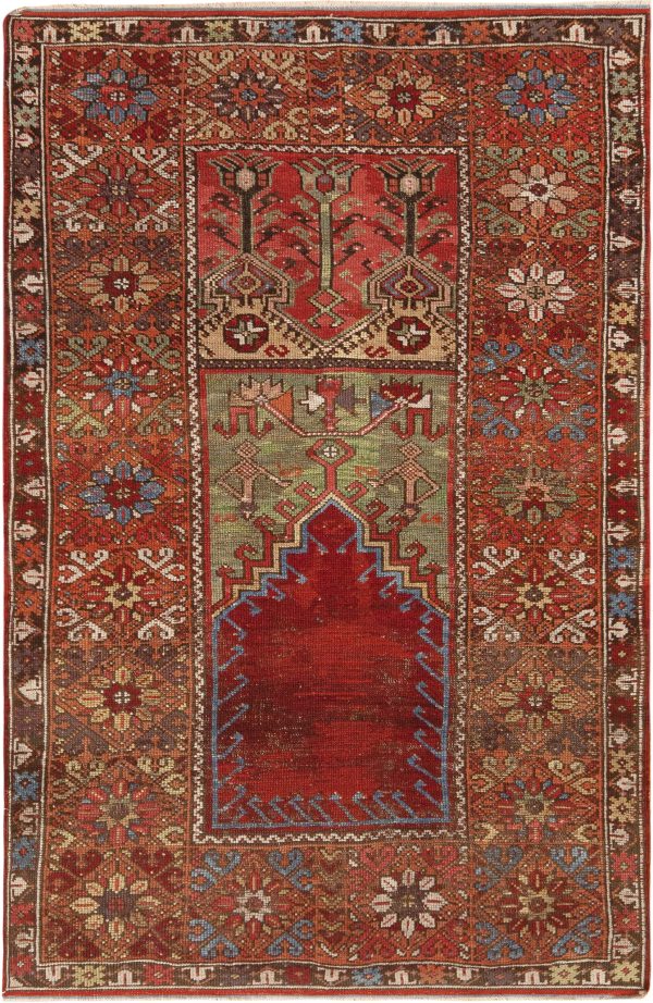 Antique Central Anatolian Mujur Prayer Rug