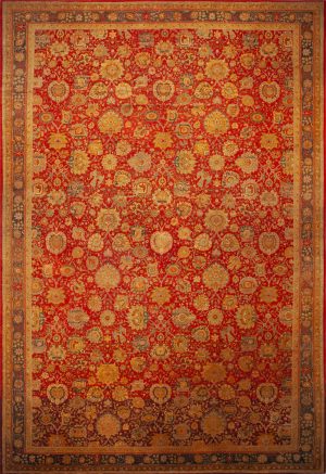 Oversized Antique Indian Agra Rug