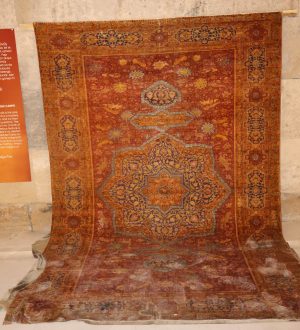 Silk and silver brocaded rug. Fahri Solak