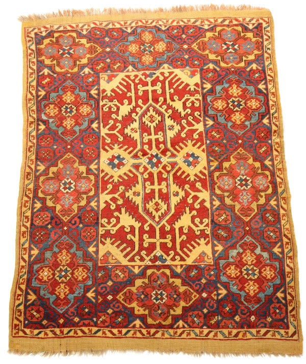 Lot 713 AN ANATOLIAN RUG OF LOTTO DESIGN