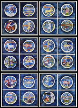 “Zodiac at the window” (six pictures) embroidery