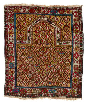 Lot - Shirvan Gold Field Prayer Rug, Caucasus, ca. 1900