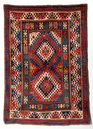 A BORDJALOU KAZAK RUG DATED AH1220/1805AD