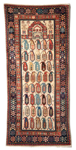 A LATE 19TH CENTURY SHIRVAN PRAYER RUG