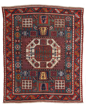 Karachov Kazak Rug, Caucasus, Ca. 1870, 5'5'' x 6'6''
