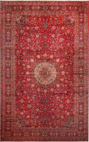 No Reserve - Oversized Antique Persian Kashan Carpet 20 ft 8 in x 13 ft (6.29 m x 3.96 m)