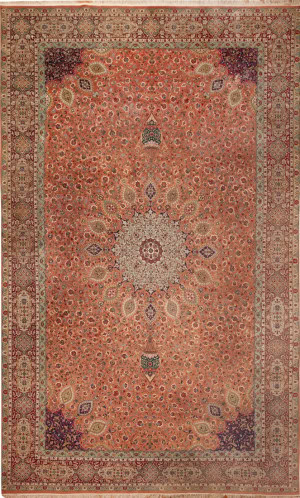 No Reserve - Large Vintage Persian Tabriz Rug 18 ft x 11 ft 1 in (5.48 m x 3.37 m)