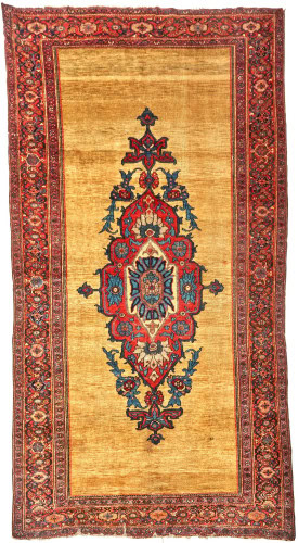 Bonhams Skinner : Feraghan Rug with Yellow Ground 4 ft. 11 in. x 9 ft. 4 in.