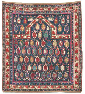 Bonhams Skinner : Marsali Prayer Rug Caucasus 4 ft. x 4 ft. 5 in.