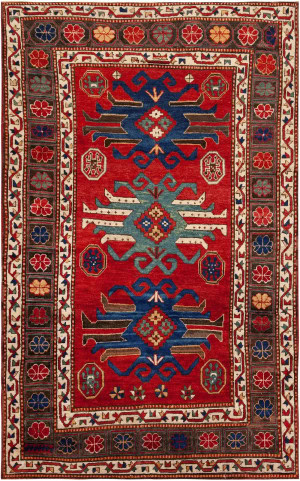 Antique Caucasian Kazak Rug 8 ft 5 in x 5 ft 2 in (2.56 m x 1.57 m)