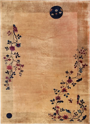 No Reserve - Antique Art Deco Chinese Rug 13 ft 6 in x 9 ft 11 in (4.11 m x 3.02 m)